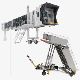 3D Jet Way and Airport Stair Collection 1 model